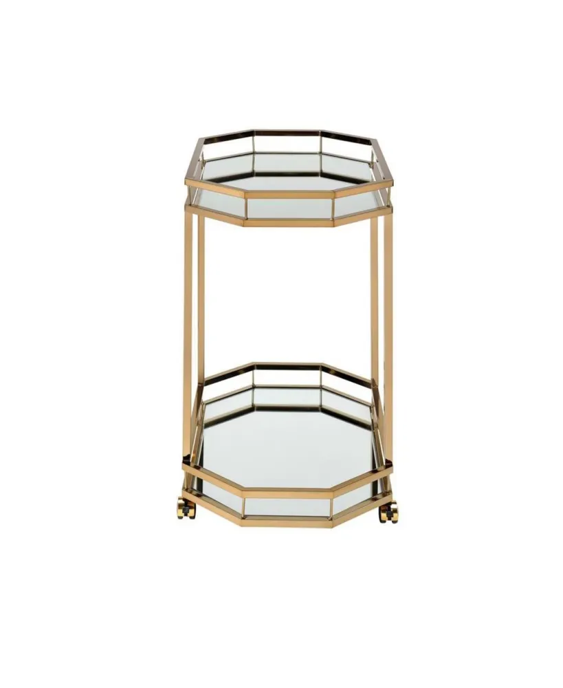 Streamdale Furniture Lacole Serving Cart, Champagne & Mirror