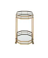 Streamdale Furniture Lacole Serving Cart, Champagne & Mirror