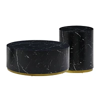 Modern Marble Coffee Table with Gold Base