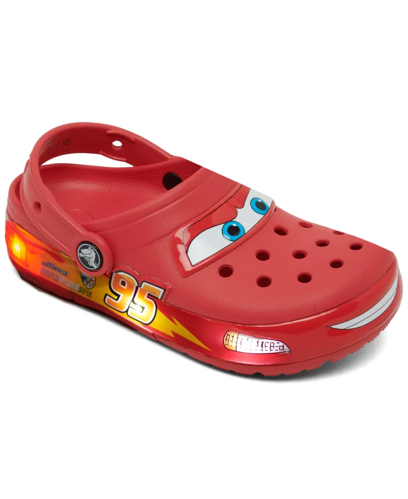 Crocs Little Kids Light-Up Disney and Pixar Cars' Lightning McQueen Classic Clogs from Finish Line