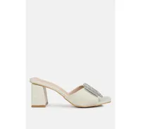 naflah rhinestone embellished slip on sandals