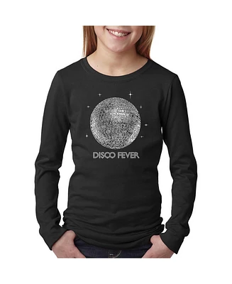 Girl's Word Art Long Sleeve - Disco Ball T-shirt