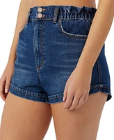 O'Neill Juniors' Tasia Rigid Paperbag-Waist Jean Shorts