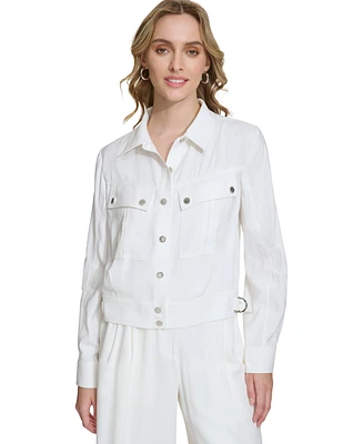 Calvin Klein Women's Long-Sleeve Button-Front Jacket
