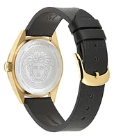 Versace Women's Swiss Black Leather Strap Watch 36mm