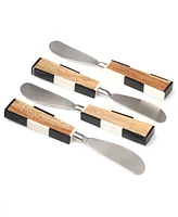 Godinger Signature Collection Acacia Wood Set of 4 Spreaders