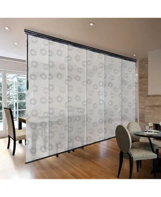 Sion White Blind 6-Panel Single Rail Panel Track Extendable 70"-130"W x 94"H, width 23.5"