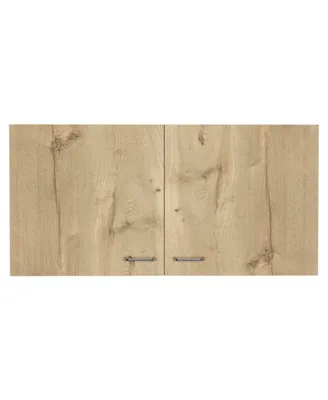 Simplie Fun Napoles Wall Cabinet, Two Shelves, Double Door - White Light Oak