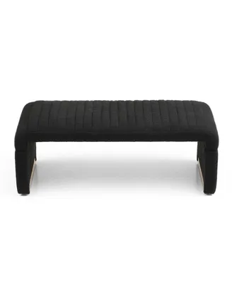 Simplie Fun 47.2" Width Modern Ottoman Bench, Upholstered Sherpa Fabric End Of Bed Bench, Shoe Bench Footrest Entryway Bench Coffee Table For Living R