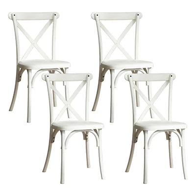 Simplie Fun 4-Pack Mid Century X-Back Kitchen Chairs