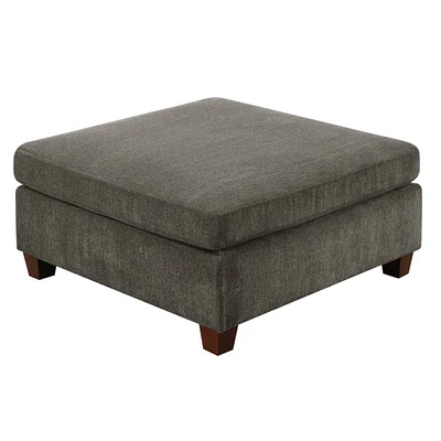 Simplie Fun 1 Piece Ottoman Only Grey Chenille Fabric Cocktail Ottoman Cushion Seat Living Room Furniture