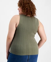 And Now This Trendy Plus Ribbed Boat-Neck Sweater Tank