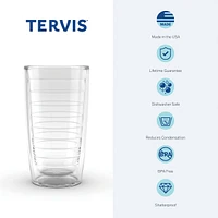 Tervis Tumbler Tervis Crystal Clear Tabletop Made in Usa Double Walled Insulated Tumbler Travel Cup Keeps Drinks Cold & Hot, 16oz, Classic