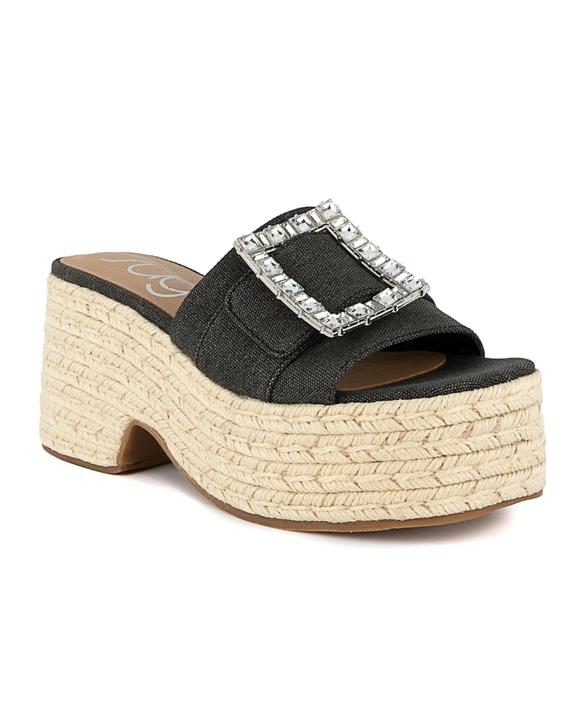 Sugar Women's Remote Embellished Buckle Espadrille Sandals