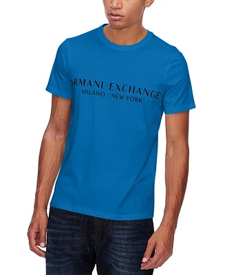 A|X Armani Exchange Men's Short-Sleeve Crewneck Milano New York Logo T-Shirt