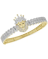 Men's Diamond Lion King Bangle Bracelet (1-1/2 ct. t.w.) in 10k Gold