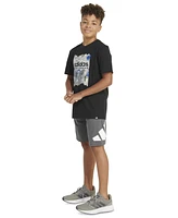 adidas Big Boys Short-Sleeve Cotton Wash Fill Logo Graphic T-Shirt
