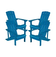 Merrick Lane Set Of 4 Riviera All-Weather Poly Resin Wood Adirondack Chairs