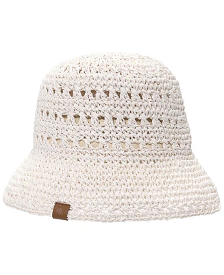 Lauren Ralph Paper Straw Crochet Bucket Hat