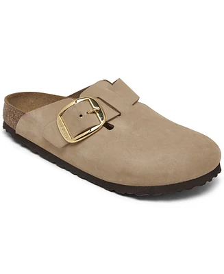 Birkenstock Women's Boston Big Buckle Nubuck Leather Clogs from Finish Line