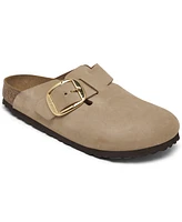 Birkenstock Women's Boston Big Buckle Nubuck Leather Clogs from Finish Line