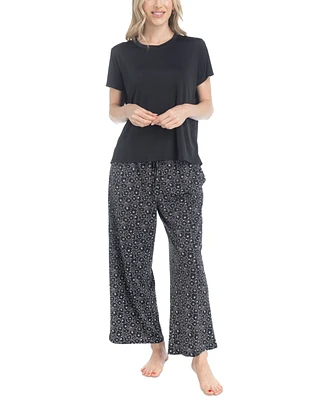 Hanes Women's 2-Pc. Short-Sleeve Pajamas Set