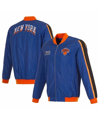 Men's Jh Design Royal New York Knicks 2023/24 City Edition Full-Zip Bomber Jacket
