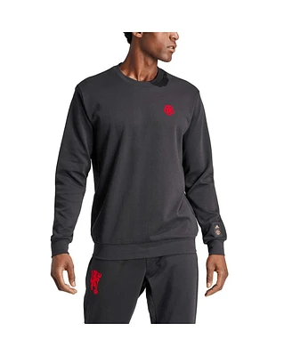 Men's adidas Black Manchester United Cultural Story Pullover Sweatshirt