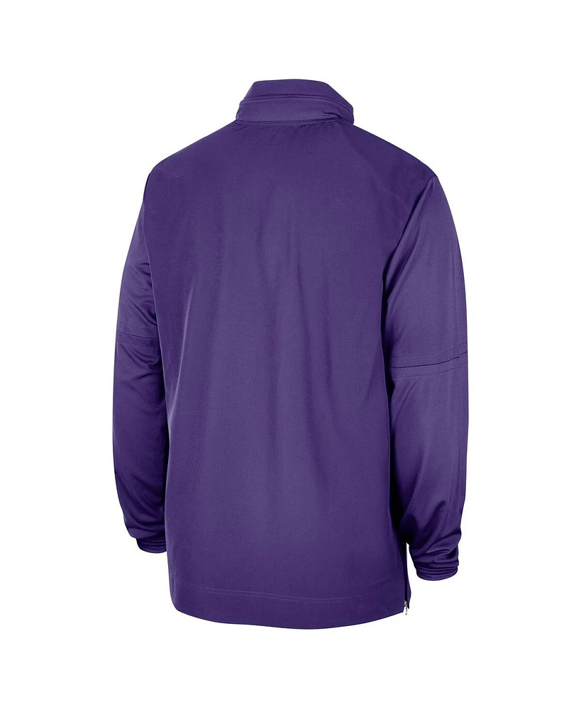 Men's Nike Purple Lsu Tigers 2023 Coach Half-Zip Hooded Jacket