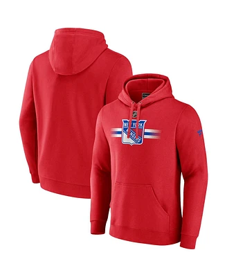 Men's Fanatics Red New York Rangers Authentic Pro Secondary Pullover Hoodie