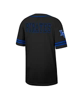 Men's Colosseum Black Hampton Pirates Free Spirited Mesh Button-Up Baseball Jersey