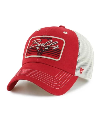Men's '47 Brand Red Chicago Bulls Five Point Patch Clean Up Adjustable Hat