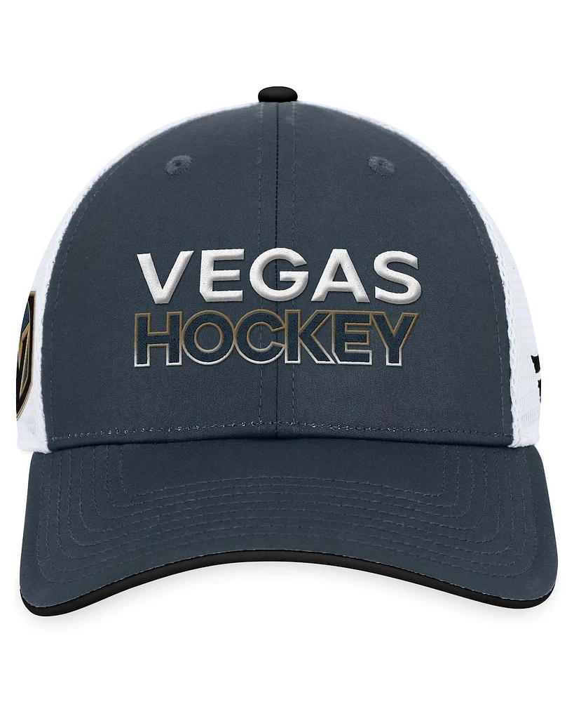 Men's Fanatics Charcoal Vegas Golden Knights Authentic Pro Rink Trucker Adjustable Hat