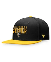 Men's Fanatics Black, Gold Pittsburgh Penguins Fundamental Colorblocked Snapback Hat