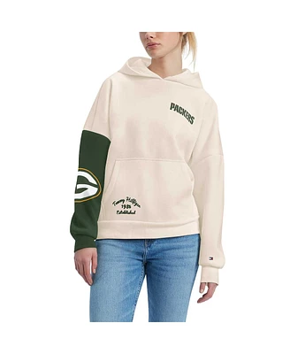 Women's Tommy Hilfiger Cream, Green Bay Packers Harriet Pullover Hoodie