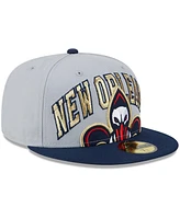 Men's New Era Gray, Navy Orleans Pelicans Tip-Off Two-Tone 59FIFTY Fitted Hat