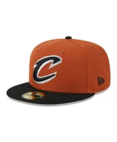 Men's New Era Rust, Black Cleveland Cavaliers Two-Tone 59FIFTY Fitted Hat