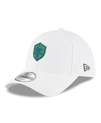 Men's New Era White Seattle Sounders Fc Primary Logo 9FORTY Adjustable Hat