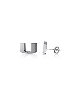 Women's Dayna Designs Miami Hurricanes Team Logo Silver Post Earrings