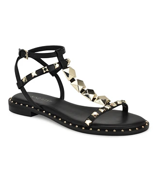 Nine West Women's Marcila Embellished Round Toe Casual Sandals