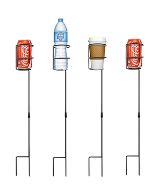 Outdoor Beverage Heavy Duty Drink Holder Stakes Set Of 4
