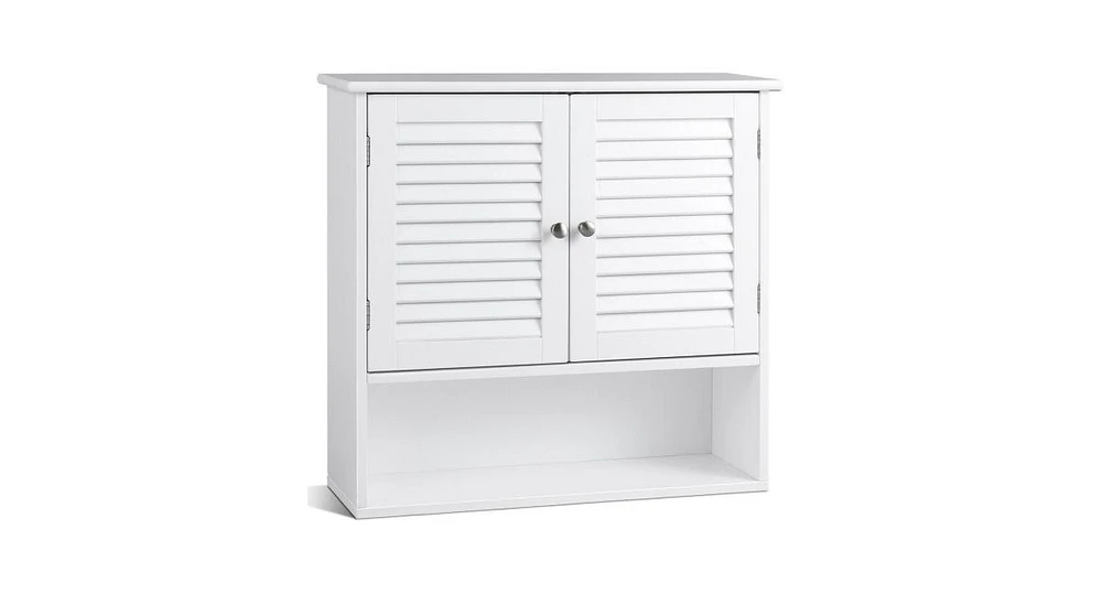 Double Doors Shelves Bathroom Wall Storage Cabinet