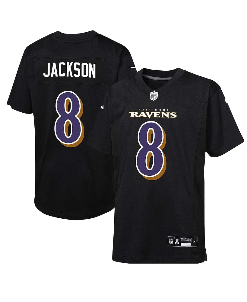 Youth Nike Lamar Jackson Black Baltimore Ravens Fashion Game Jersey