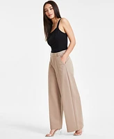 Bar Iii Petite Seamed Wide-Leg Ponte Pants, Created for Macy's