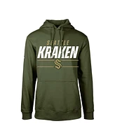 Youth LevelWear Olive Seattle Kraken Podium Fleece Pullover Hoodie