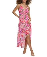 Siena Women's Floral-Print Chain-Trim Midi Dress