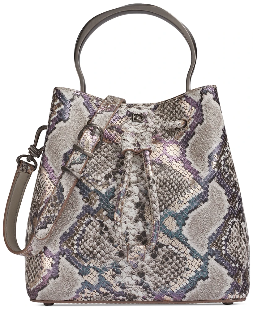 Donna Karan Lawrence Python Top Handle Bucket