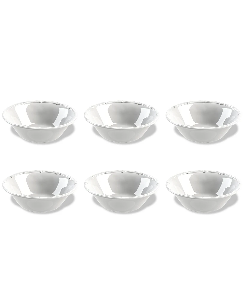 TarHong Bamboo Raised Rim 6.5" Small Bowl 17.7 oz, Set of 6, Service for 6