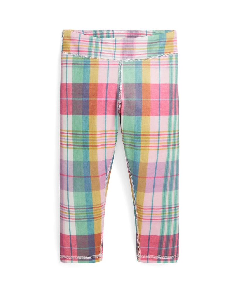 Polo Ralph Lauren Toddler and Little Girls Madras-Print Performance Crop Leggings