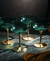 The Wine Savant Art Deco Coupe Glasses, Set of 4